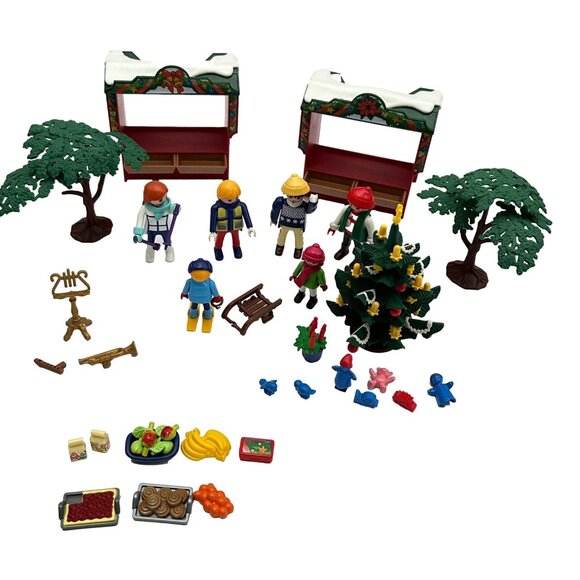 Playmobil Christmas Market 4891 37+ pieces  Parts Vegtable Fruit Figures Toys - Picture 2 of 12